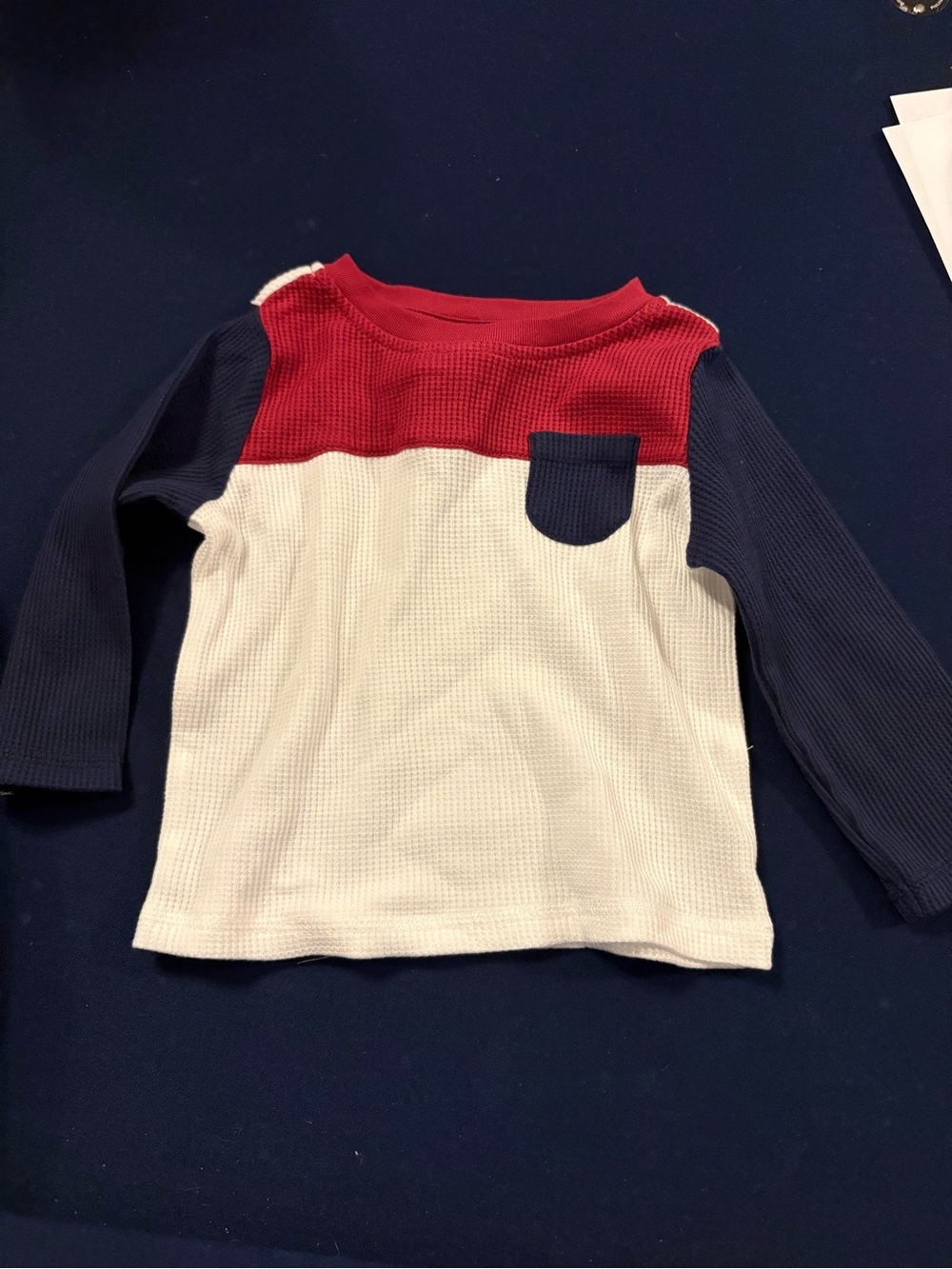First Impressions Red, White & Navy Colorblock Long-Sleeve Tee